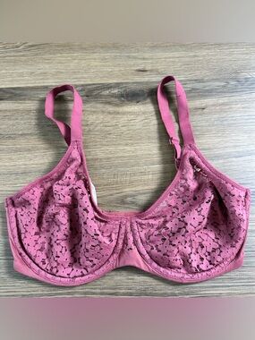 Chantelle Group Womens Norah Bra 13F1 Pink 32DD Underwire Lace Smoothing